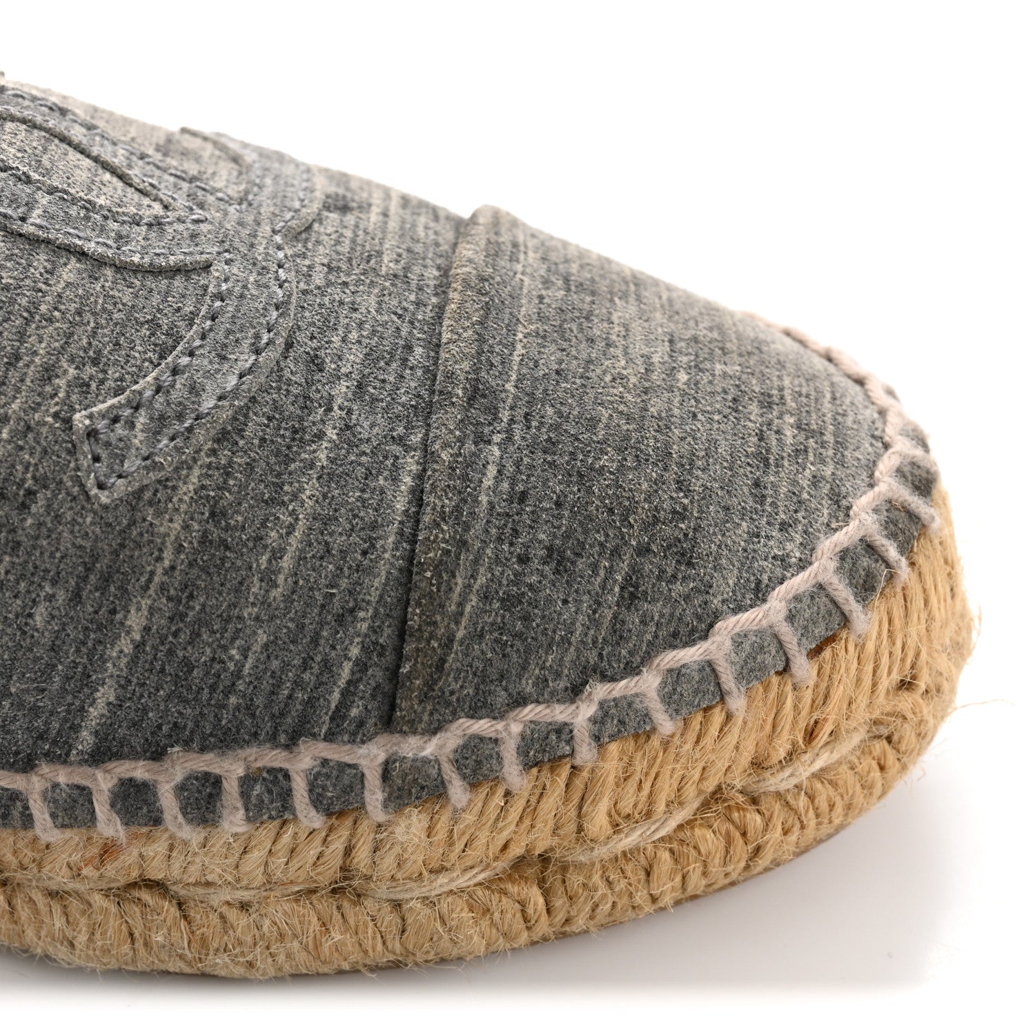 Chanel Striated Suede Espadrilles 37 Dark Grey 12 of 12