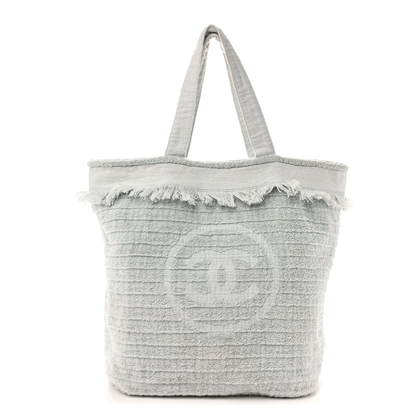 Terry Cotton CC Beach Tote Towel Set Light Grey
