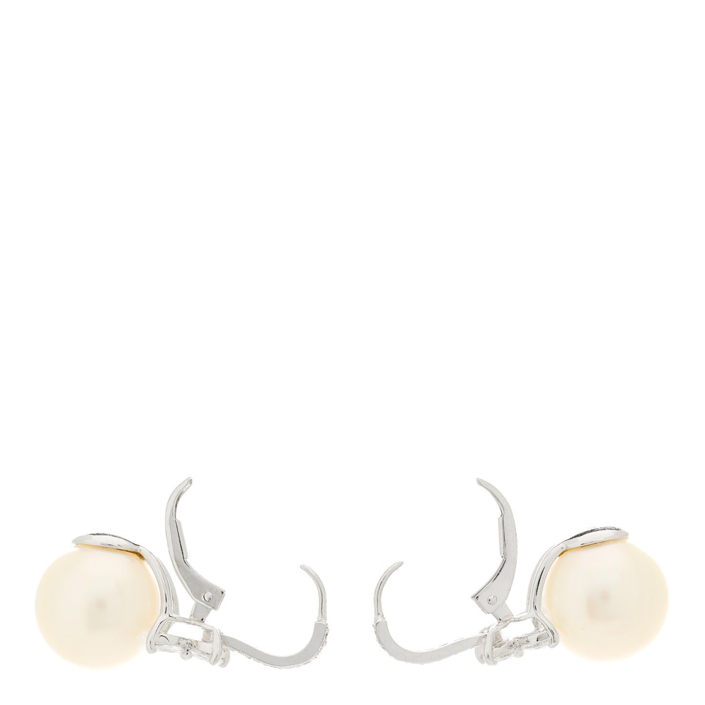 Platinum Diamond Pearl Victoria Drop Earrings