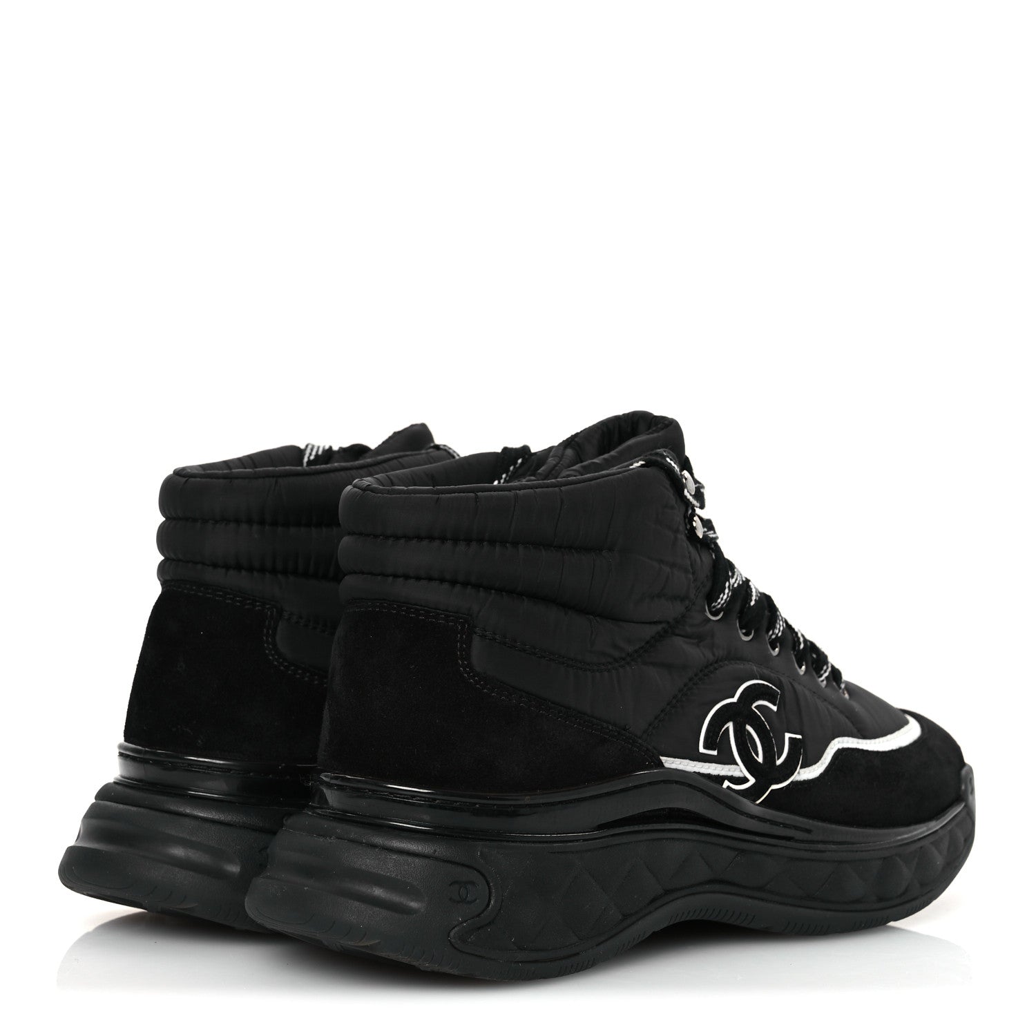 Chanel Fabric Suede Mens CC Sneakers 41 Black 5 of 13