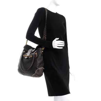 Gucci Guccissima New Pelham Satchel Dark Brown 2 of 13