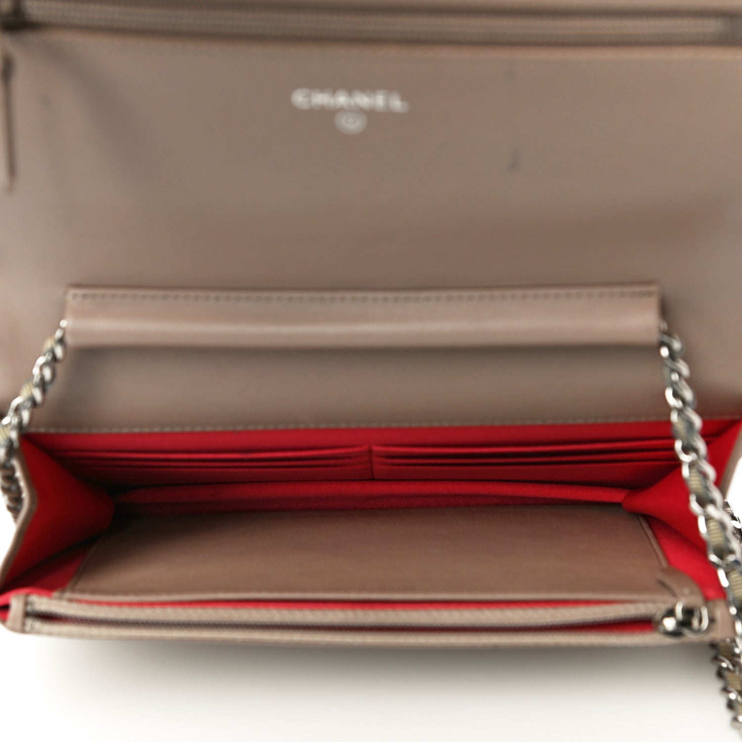 Chanel Vinyl Lipstick Wallet On Chain WOC Beige 5 of 14