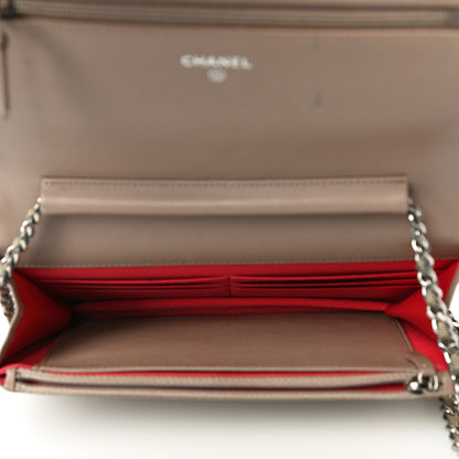 Chanel Vinyl Lipstick Wallet On Chain WOC Beige 5 of 14