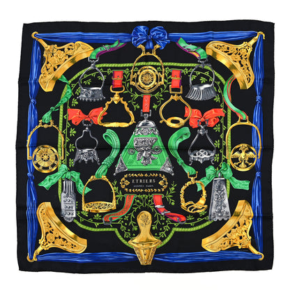 Hermes Silk Etriers Scarf 90 Black Multicolor 1 of 3
