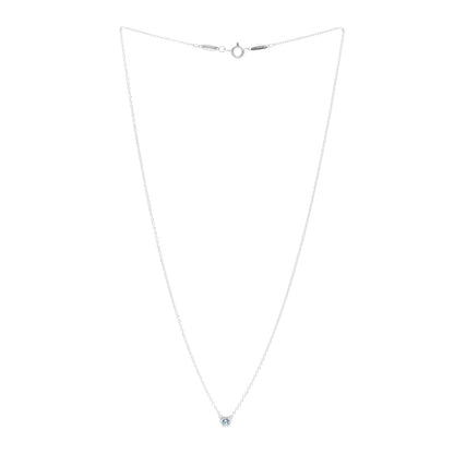 Tiffany Sterling Silver Aquamarine .06ct Elsa Peretti Color by the Yard Pendant Necklace 3 of 4