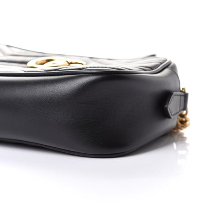 Gucci Calfskin Matelasse Small GG Marmont Chain Shoulder Bag Black 6 of 12