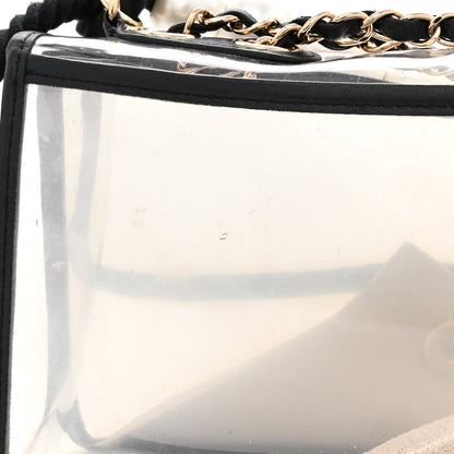 Chanel Lambskin PVC Sand By The Sea Flap With Pearl Strap Black 11 of 12