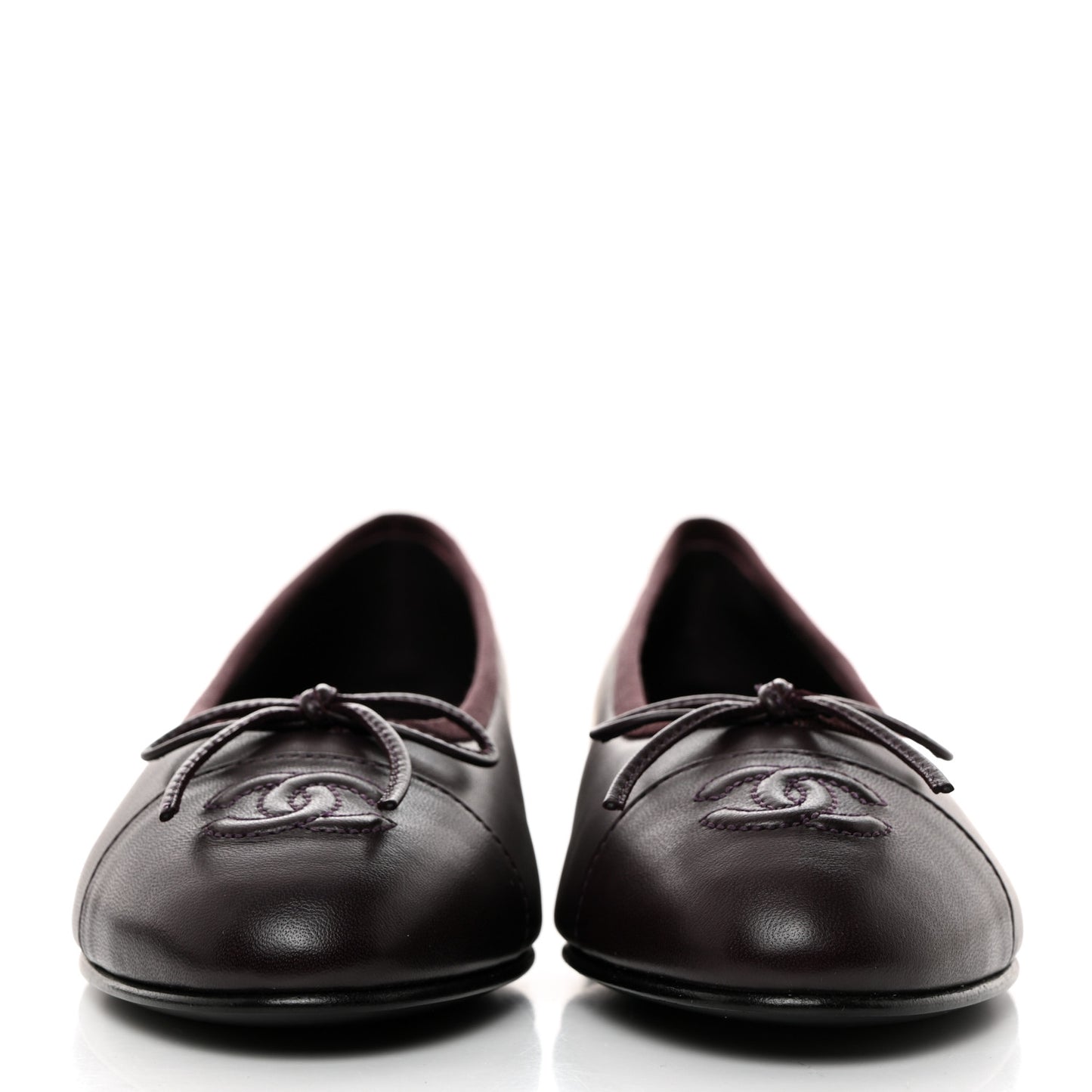 Lambskin Cap Toe CC Ballerina Flats 38 Purple