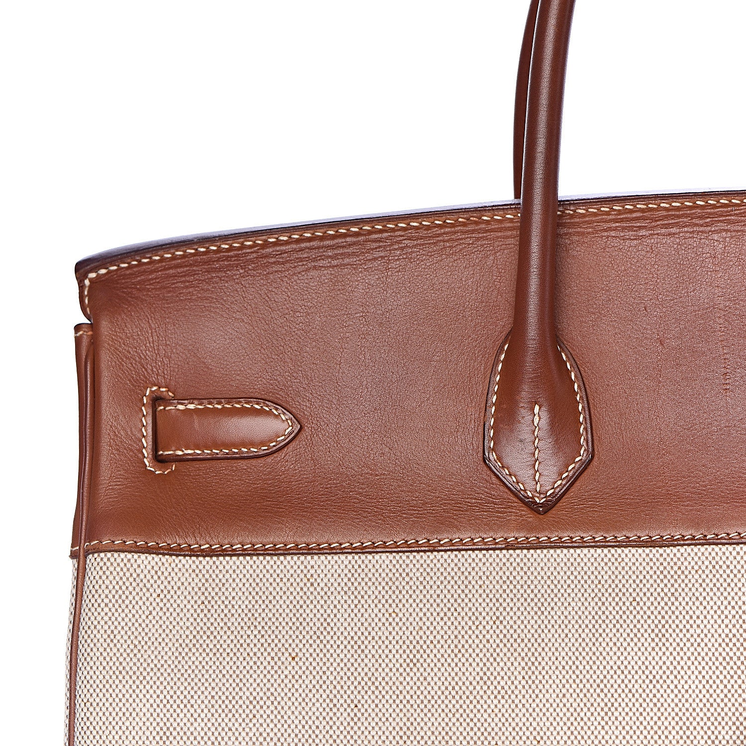 Hermes Toile Barenia Birkin 40 Fauve 26 of 37