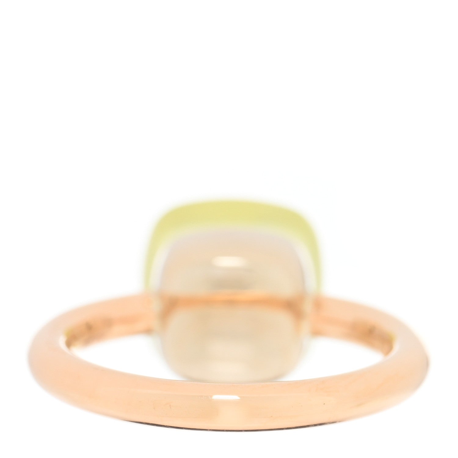 Pomellato 18K Rose White Gold Lemon Quartz Chrysoprase Classic Nudo Gele Ring 52 6 4 of 6