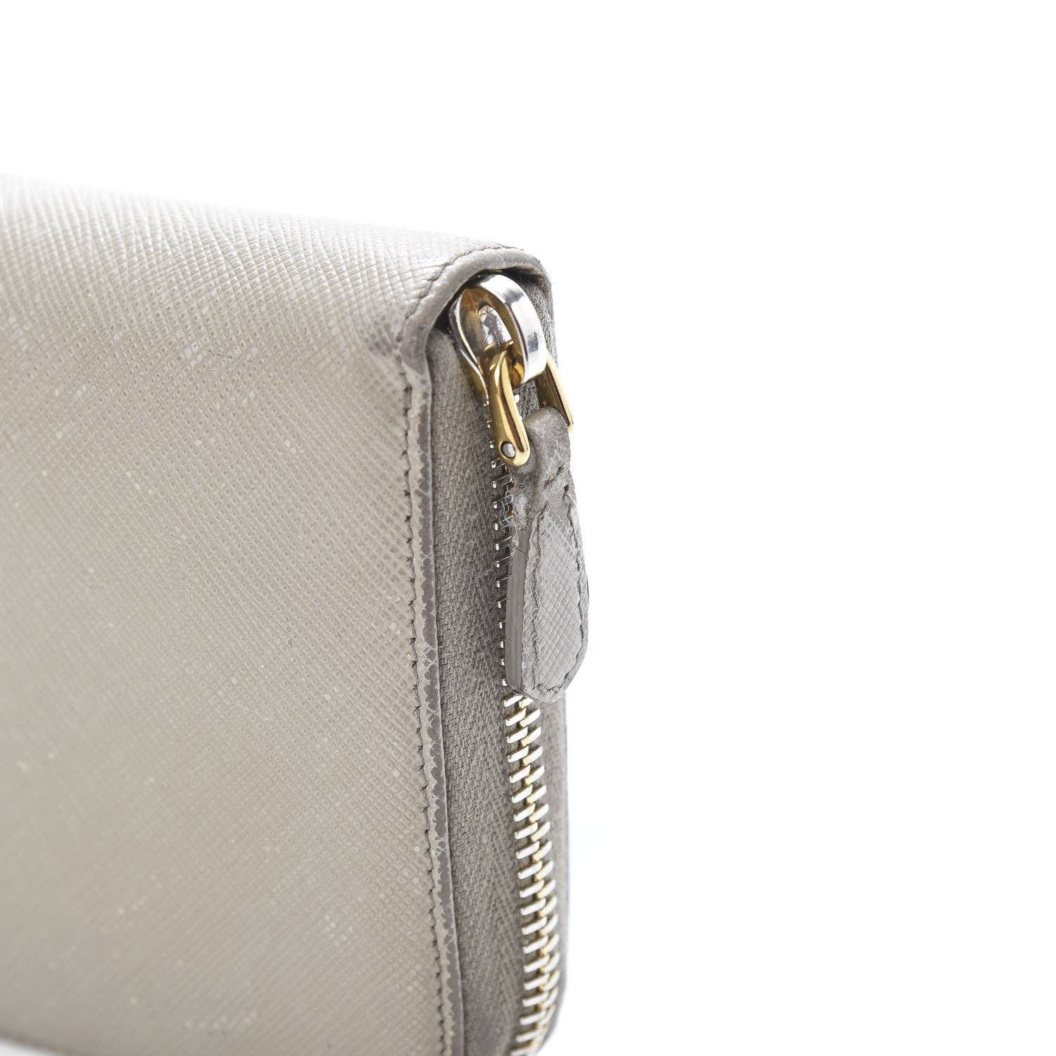 Prada Saffiano Metal Zip Around Wallet Argilla 9 of 20