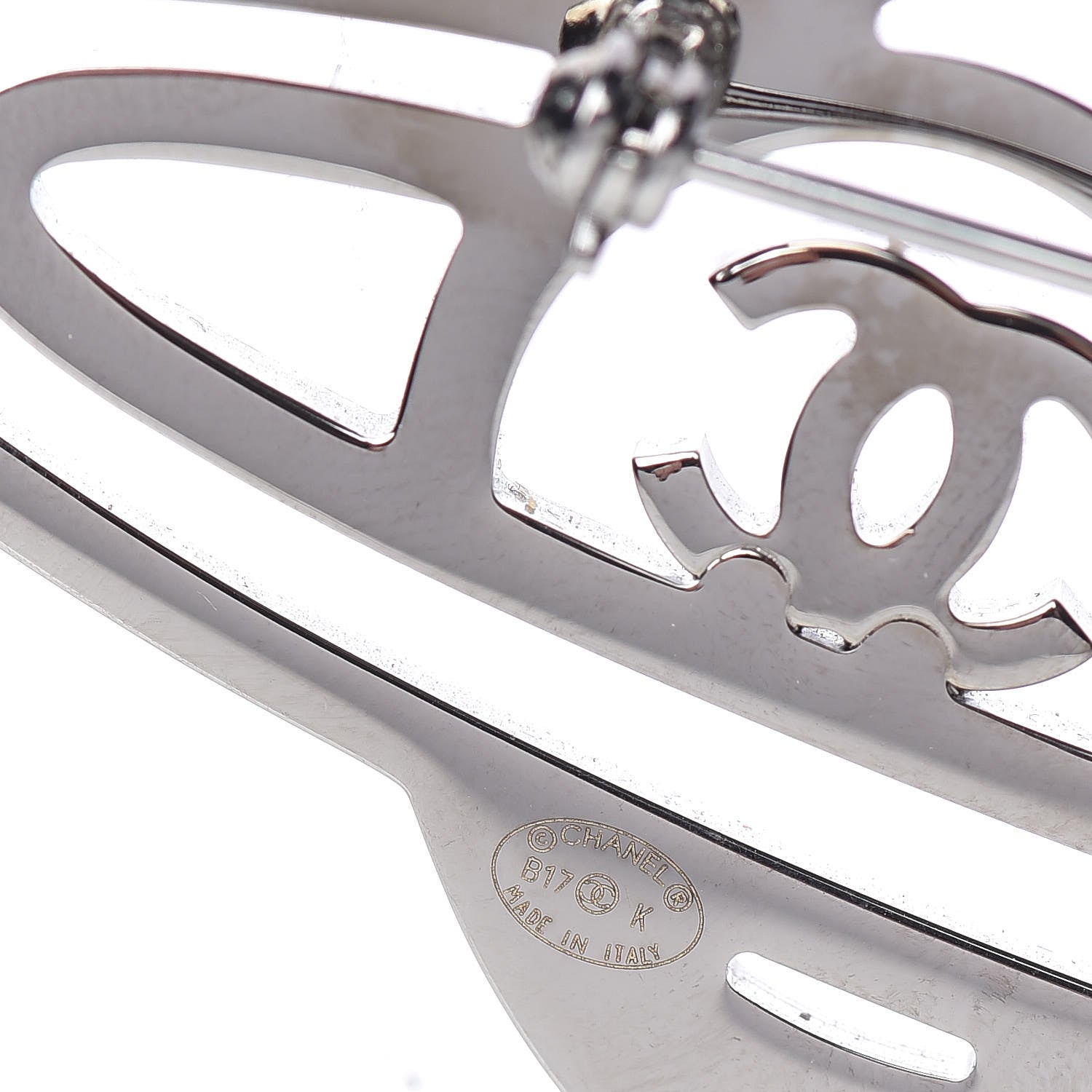 Chanel Crystal CC Planet Brooch Purple Light Blue Silver 4 of 5