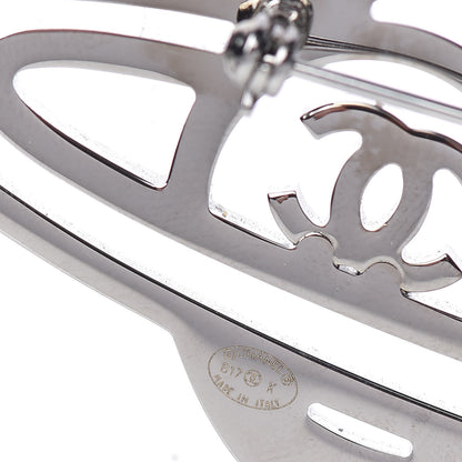 Chanel Crystal CC Planet Brooch Purple Light Blue Silver 4 of 5
