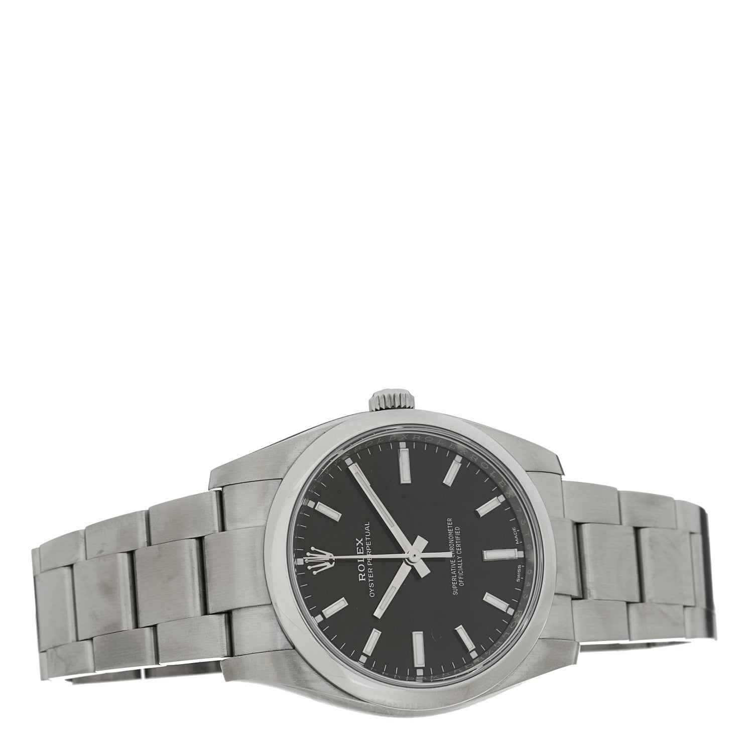 Rolex Stainless Steel 34mm Oyster Perpetual Watch Black 114200 2 of 4
