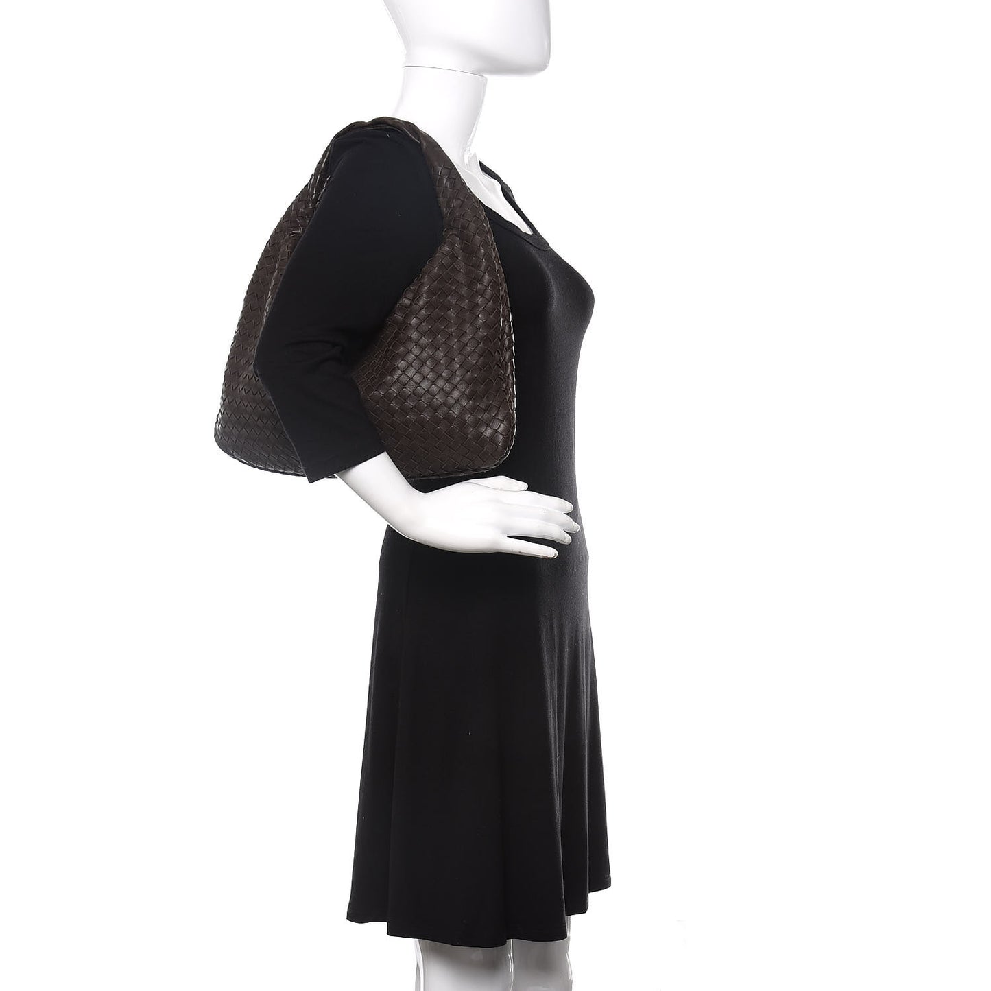 Nappa Intrecciato Medium Veneta Hobo Ebano