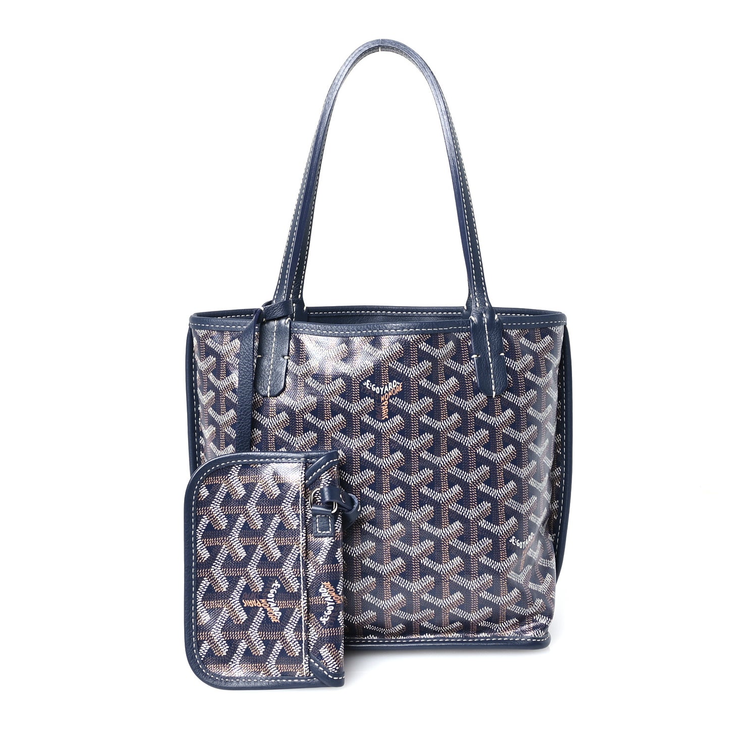 Goyardine Reversible Mini Anjou Navy
