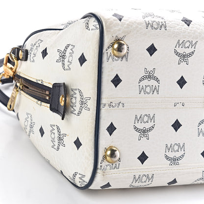 MCM Visetos Boston Satchel White 11 of 12