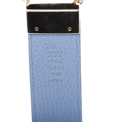 Gucci Dollar Calfskin 1973 Reversible Belt 80 32 Black Mineral Blue 5 of 5