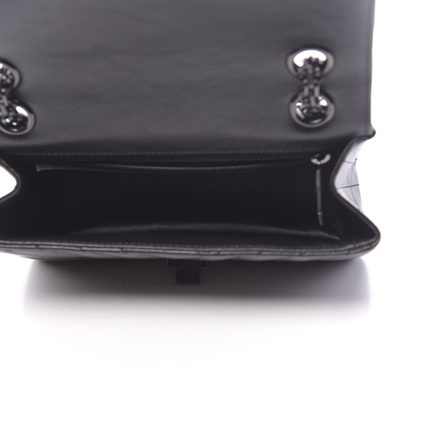 Aged Calfskin Chevron Quilted 2.55 Reissue Mini Flap So Black