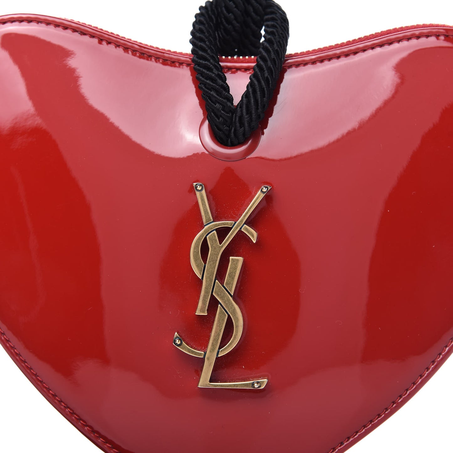 Patent Sac Coeur Heart Shaped Clutch Red