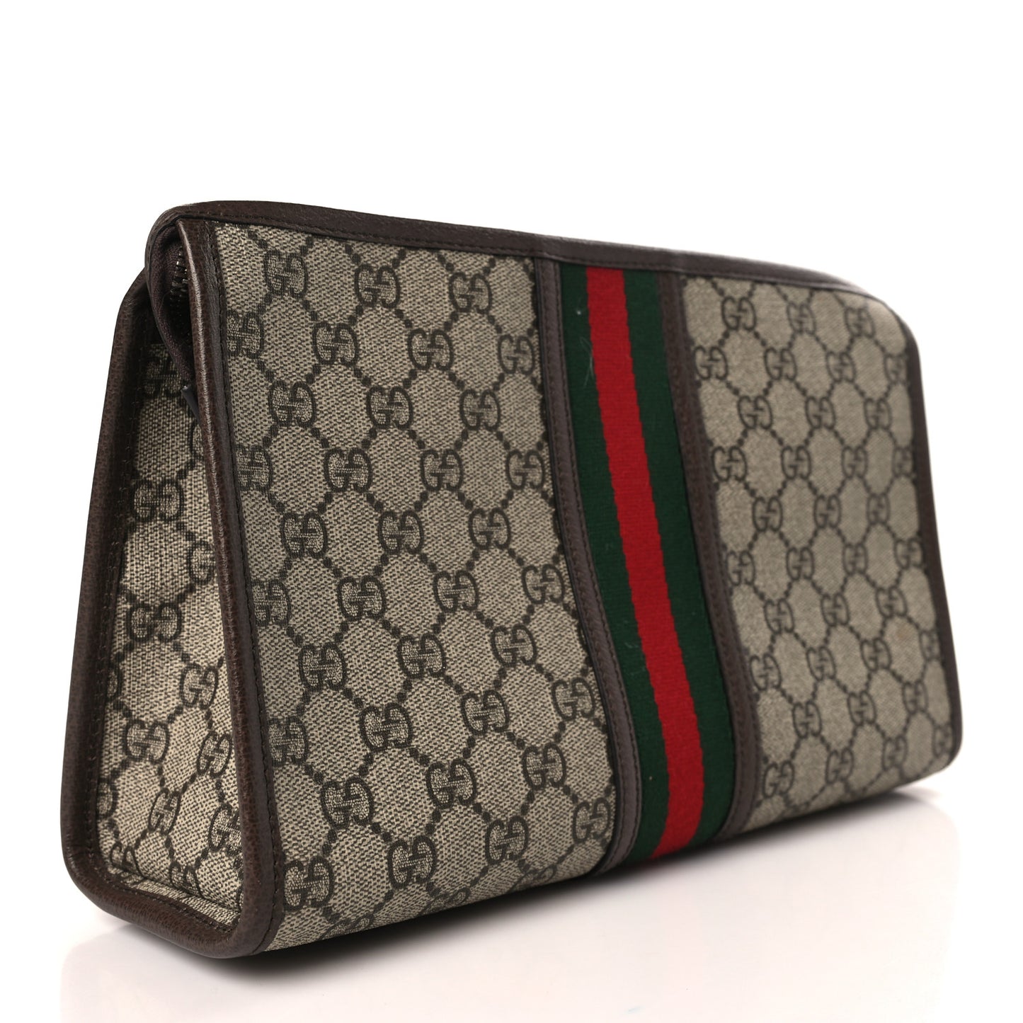 GG Supreme Monogram Web Ophidia GG Toiletry Case Beige New Acero