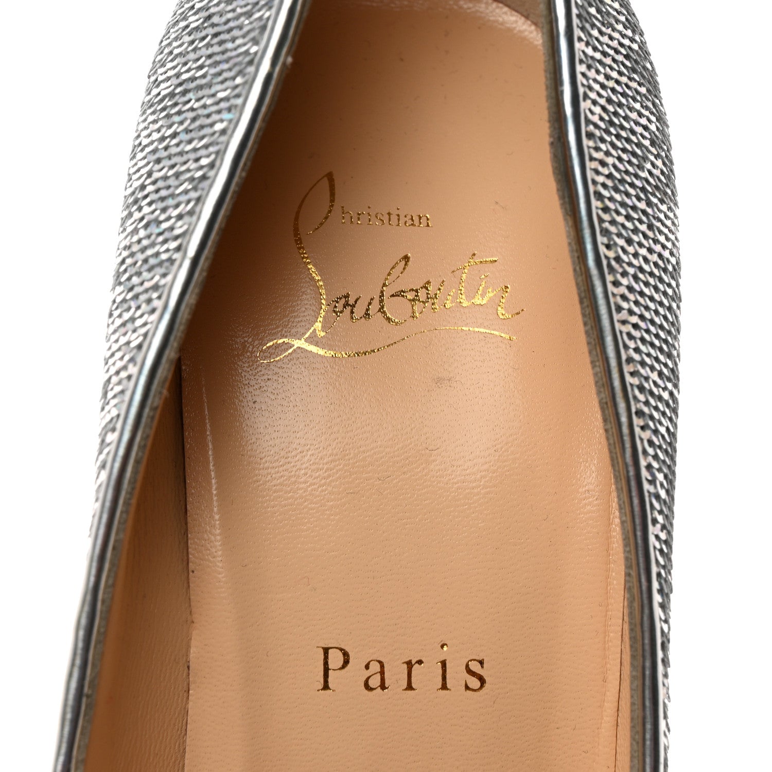 Christian Louboutin Paillettes Hotfix Specchio Pigalle Follies 100 Pumps 39 Silver 6 of 9