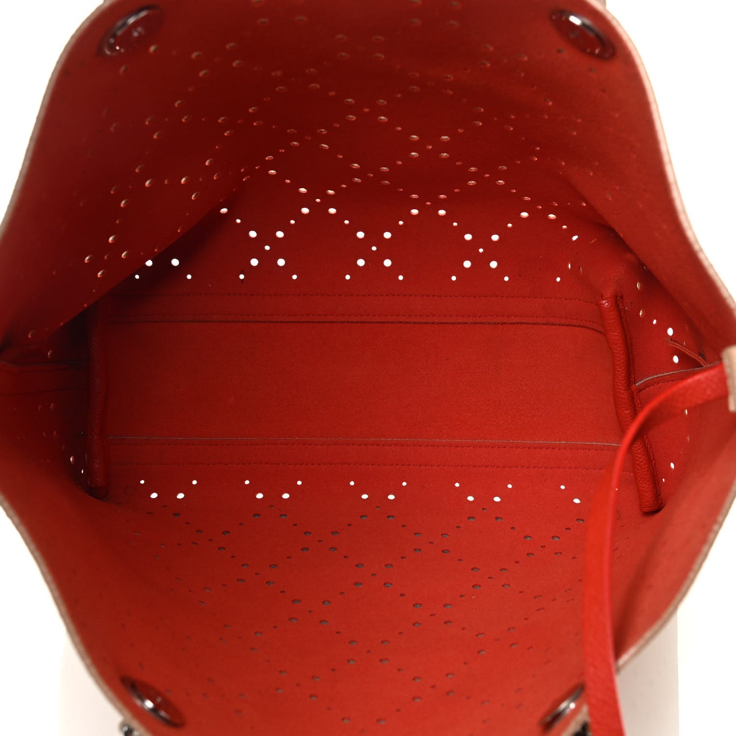 Perforated Grained Calfskin Small Shopping Tote Light Coral