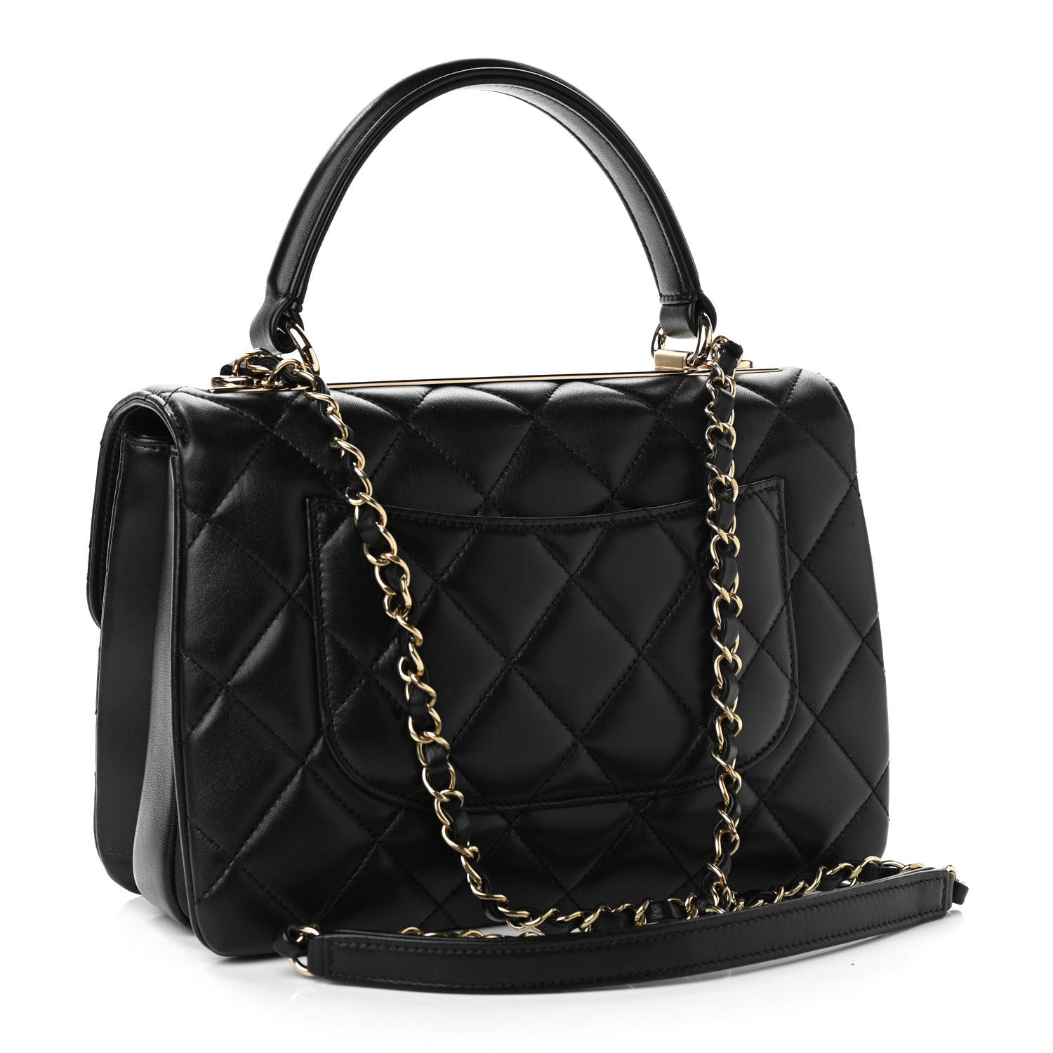 Chanel Lambskin Quilted Small Trendy CC Dual Handle Flap Bag Black 2 of 9