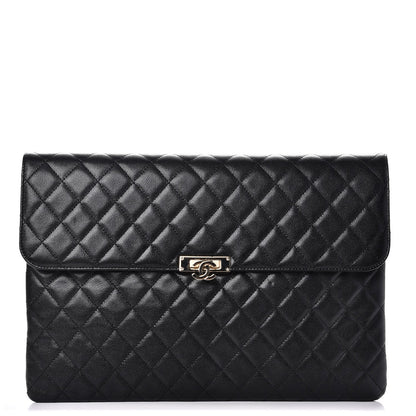 Chanel Caviar Quilted Large Golden Class Pouch Black 1 of 8