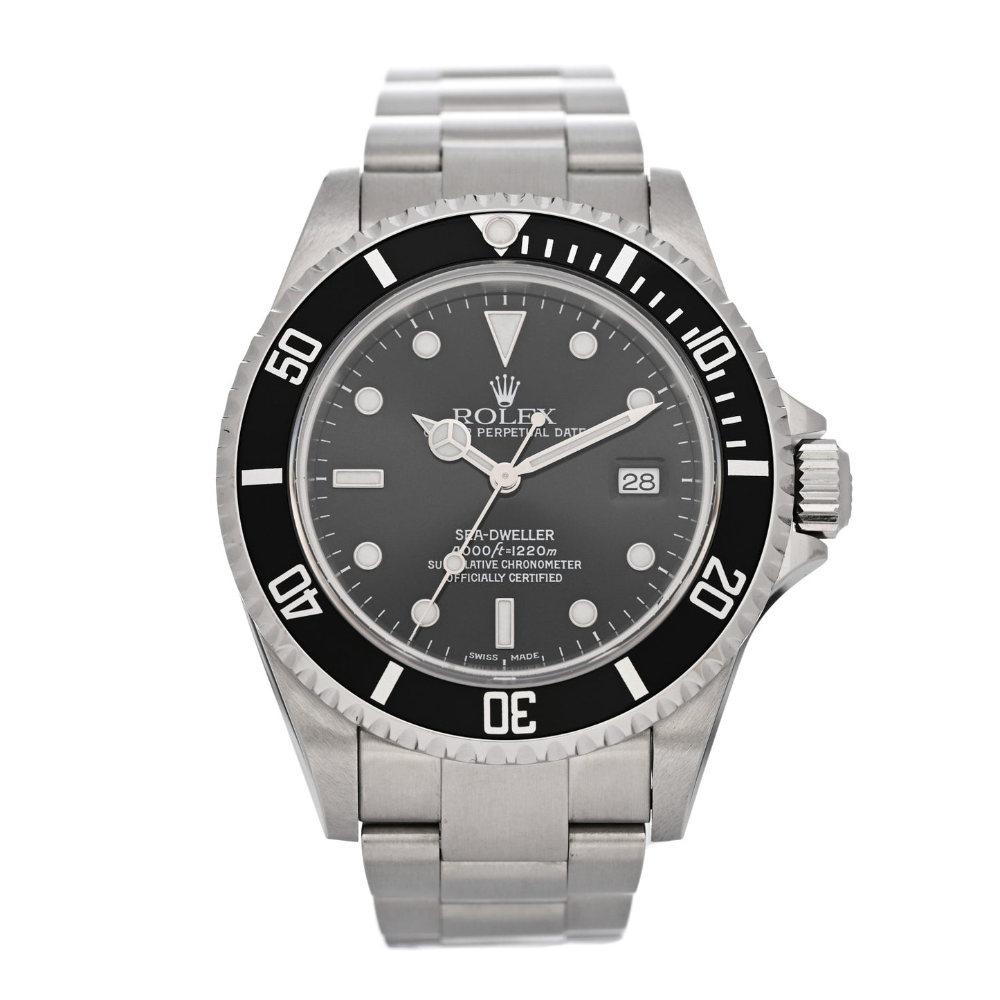 Stainless Steel 40mm Sea-Dweller Oyster Perpetual Watch Black 16600
