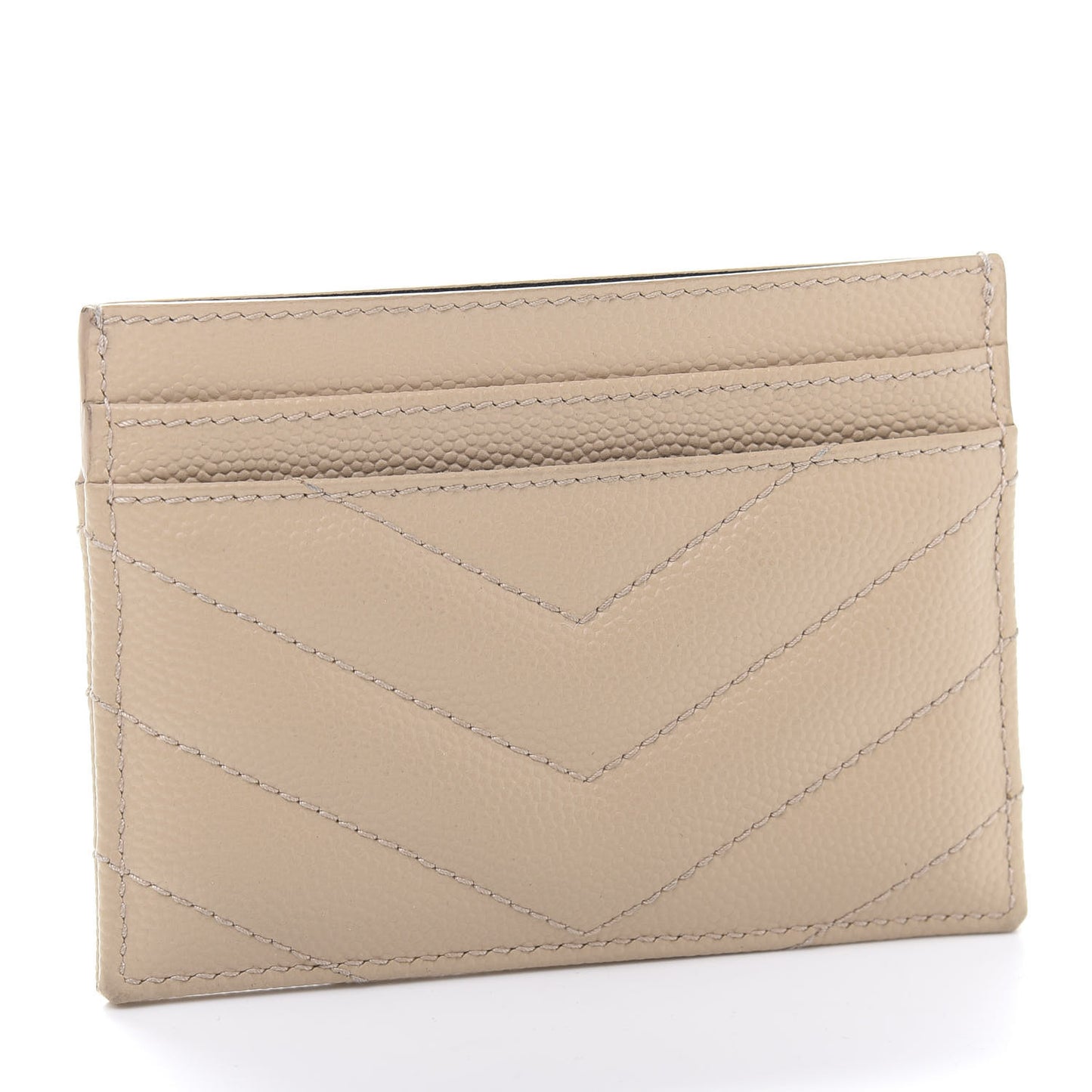 Grain De Poudre Matelasse Chevron Monogram Credit Card Case Nude Powder