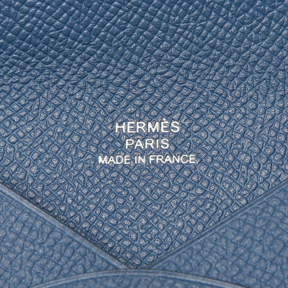 Hermes Epsom Calvi Card Case Bleu Agate 6 of 7
