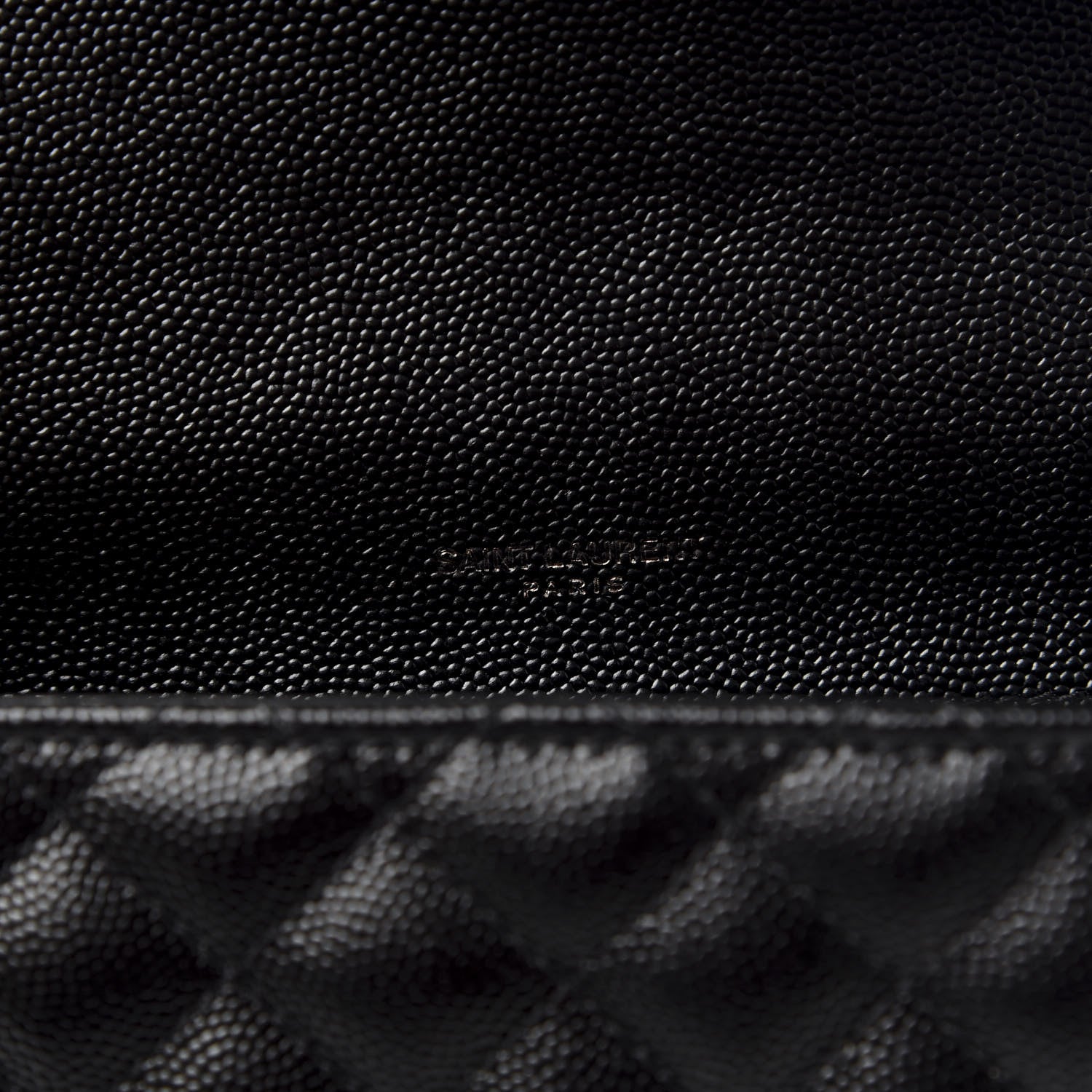 Saint Laurent Grain De Poudre Textured Mixed Matelasse Triquilt Medium Monogram Satchel Black 7 of 9