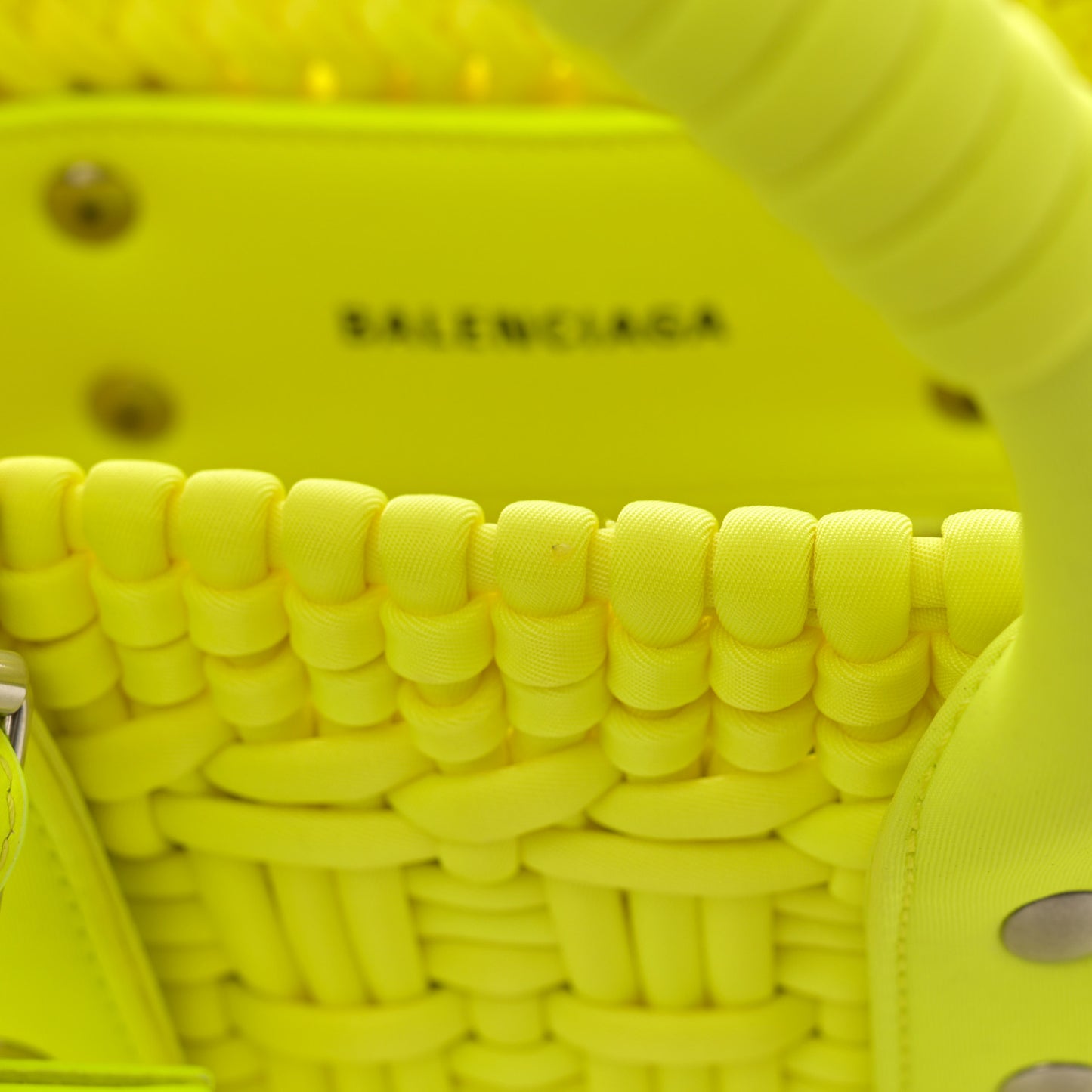 Faux Calfskin XXS Bistro Basket Fluo Yellow