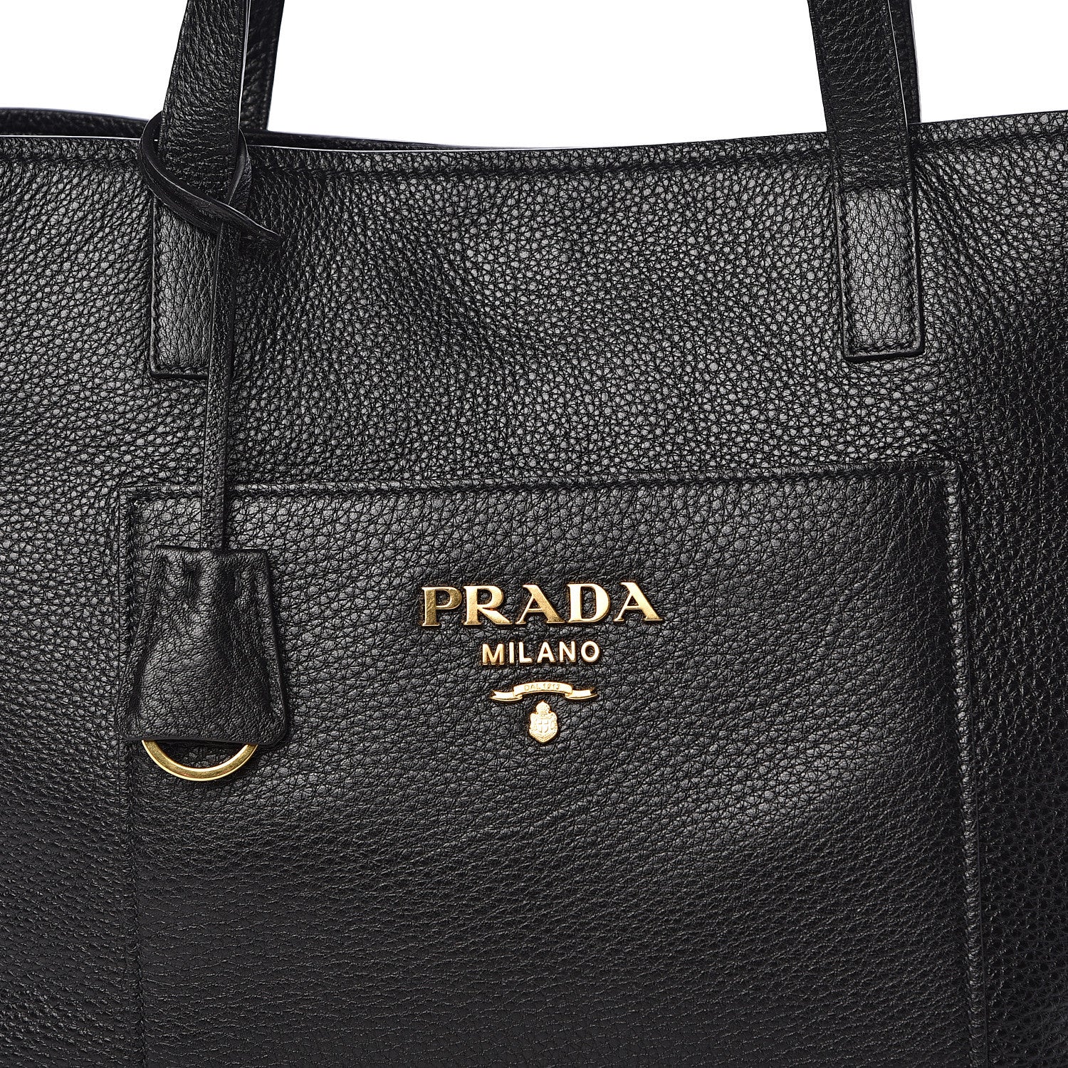 Prada Vitello Daino Pocket Shopping Tote Black 8 of 10