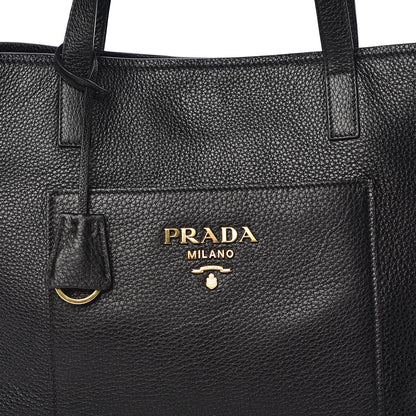 Prada Vitello Daino Pocket Shopping Tote Black 8 of 10