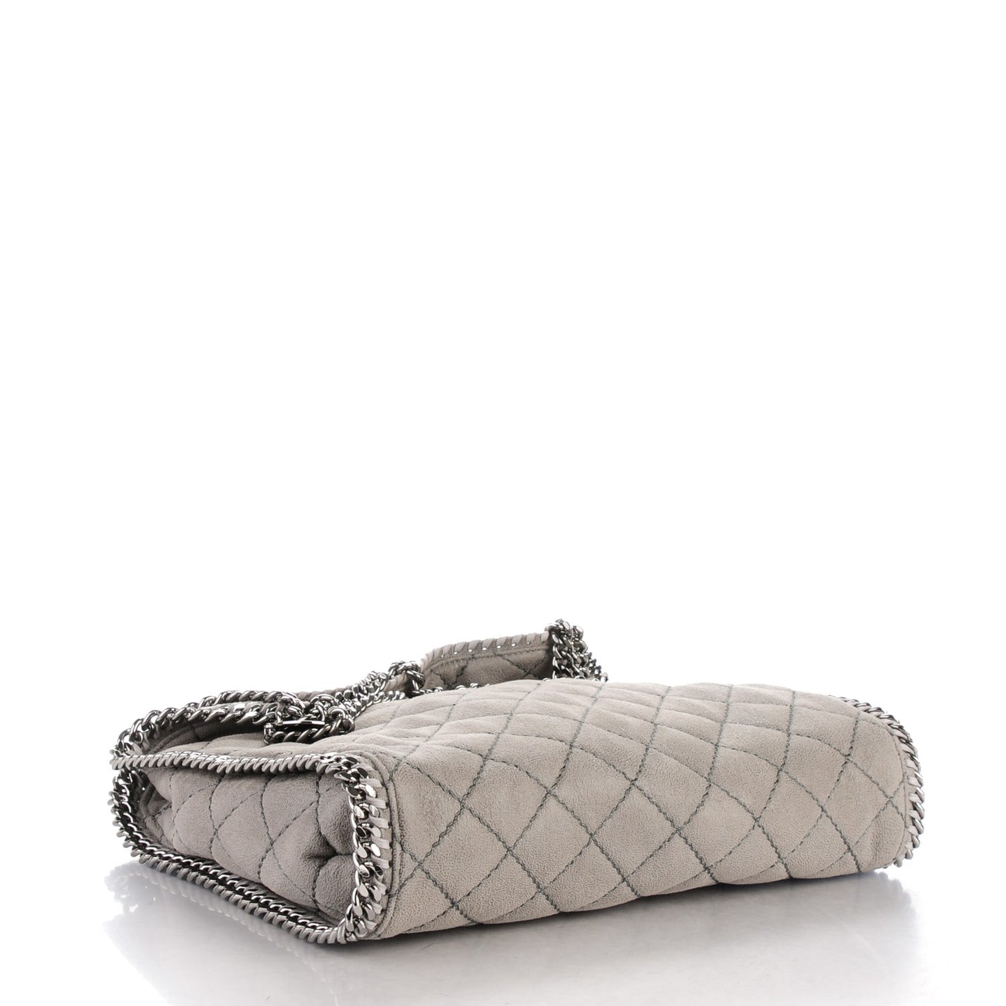 Shaggy Deer Quilted Small Falabella Tote Light Grey
