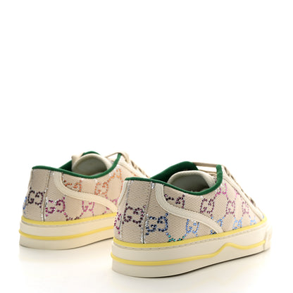 Gucci Canvas Lame Crystal GG Monogram Womens 1977 Tennis Sneakers 35.5 Gardenia Silver Mystic White 4 of 8