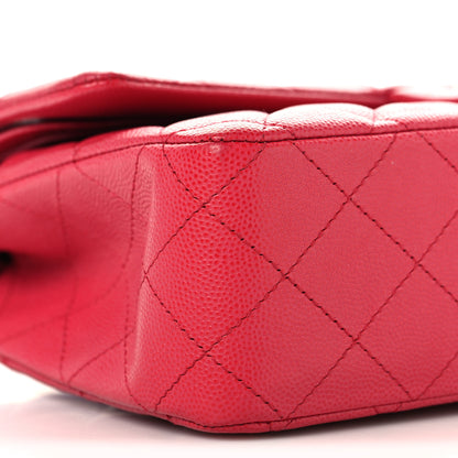 Chanel Caviar Quilted Medium Double Flap Dark Pink 9 of 10
