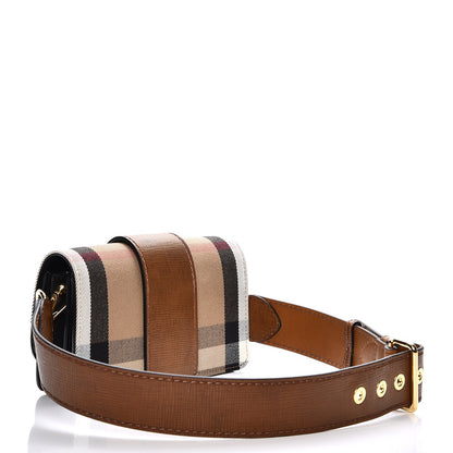 Burberry House Check Bridle Calfskin Small Madison Buckle Bag Tan 3 of 7