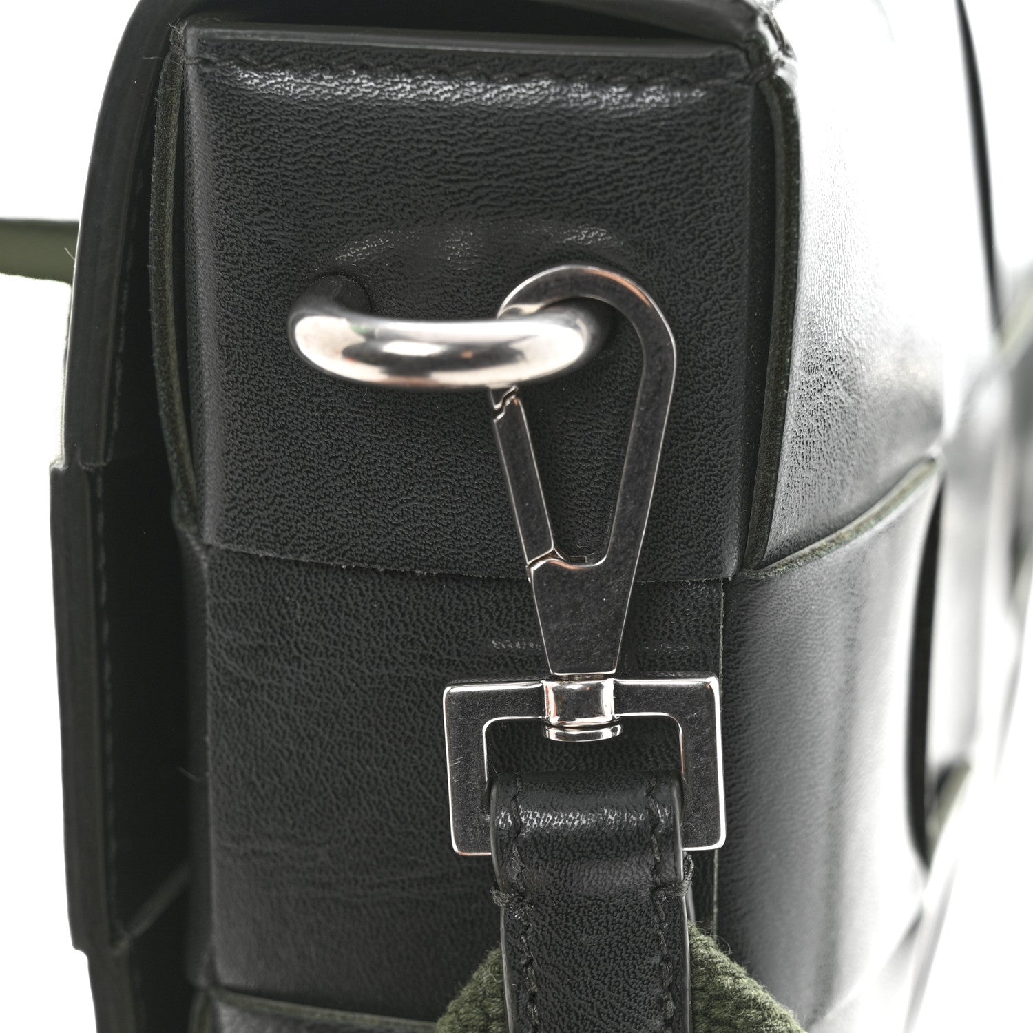 Bottega Veneta Calfskin Maxi Intreccio Cassette With Strap Bag Dark Green 14 of 16