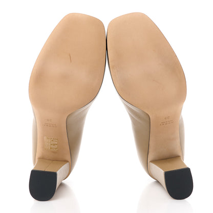Gucci Calfskin Horsebit Block Heel Pumps 39 Beige 5 of 8