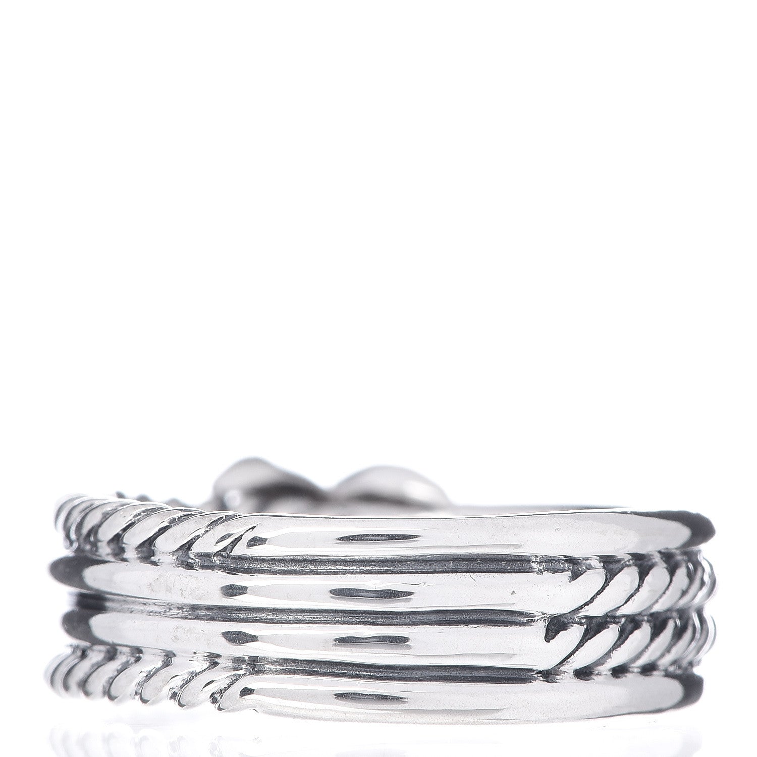 David Yurman Sterling Silver Diamond X Crossover Ring 51 5.75 4 of 5
