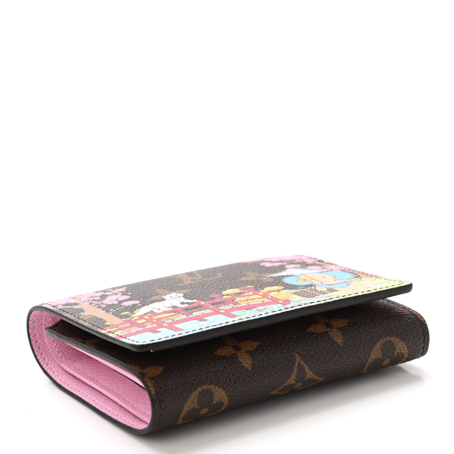 Louis Vuitton Monogram 2021 Christmas Animation Japanese Garden Victorine Wallet Wisteria Pink 4 of 6