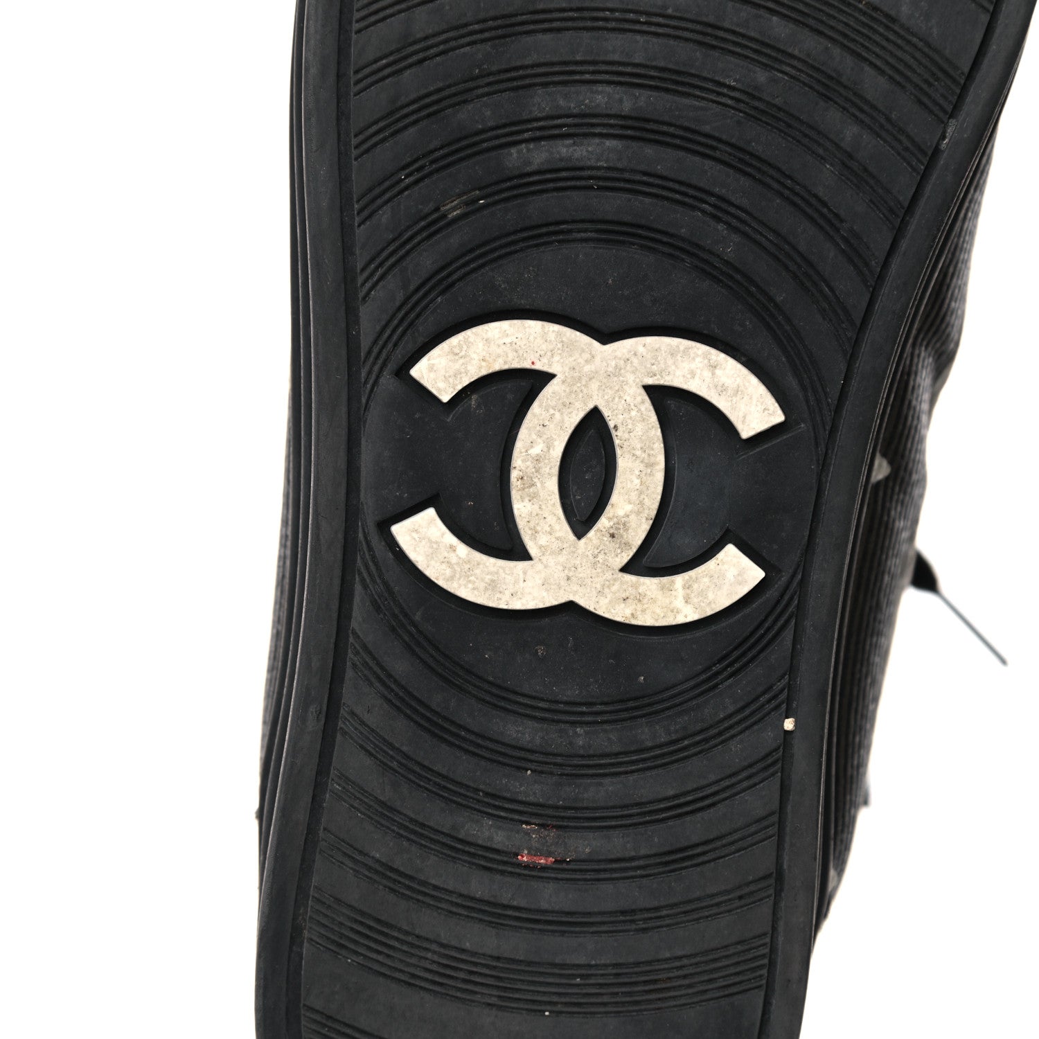 Chanel Canvas Suede CC Star Zipped High Top Sneakers 37.5 Black 7 of 16