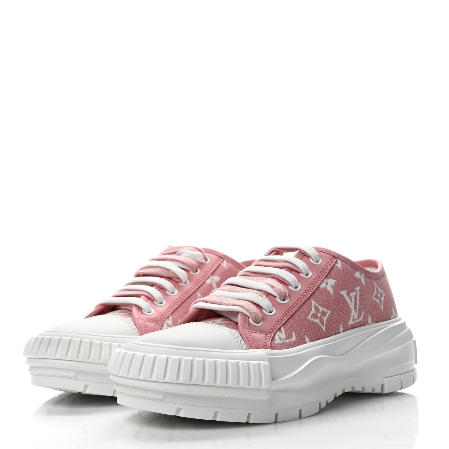 Louis Vuitton Denim Monogram Squad Sneakers 37 Pink 3 of 8