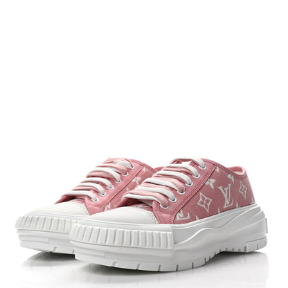 Louis Vuitton Denim Monogram Squad Sneakers 37 Pink 3 of 8