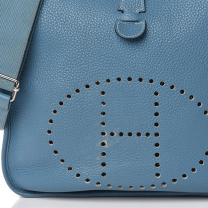 Hermes Taurillon Clemence Evelyne III GM Blue Jean 11 of 15