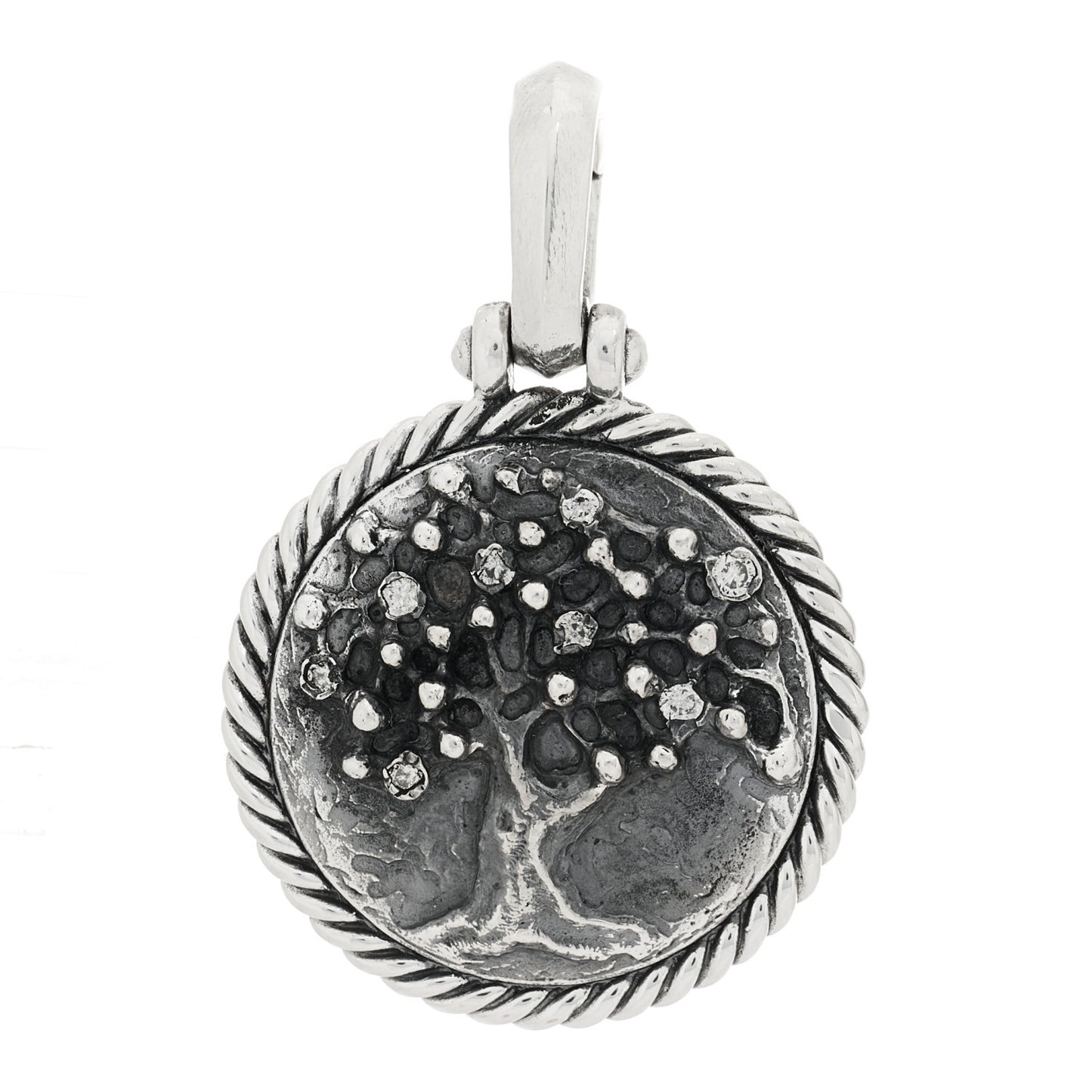 Sterling Silver Diamond Cable Collectibles Tree of Life Amulet Pendant