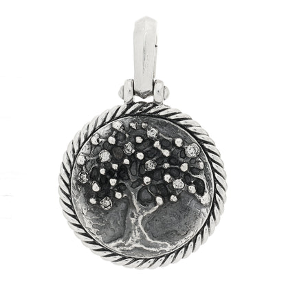 David Yurman Sterling Silver Diamond Cable Collectibles Tree of Life Amulet Pendant 1 of 5